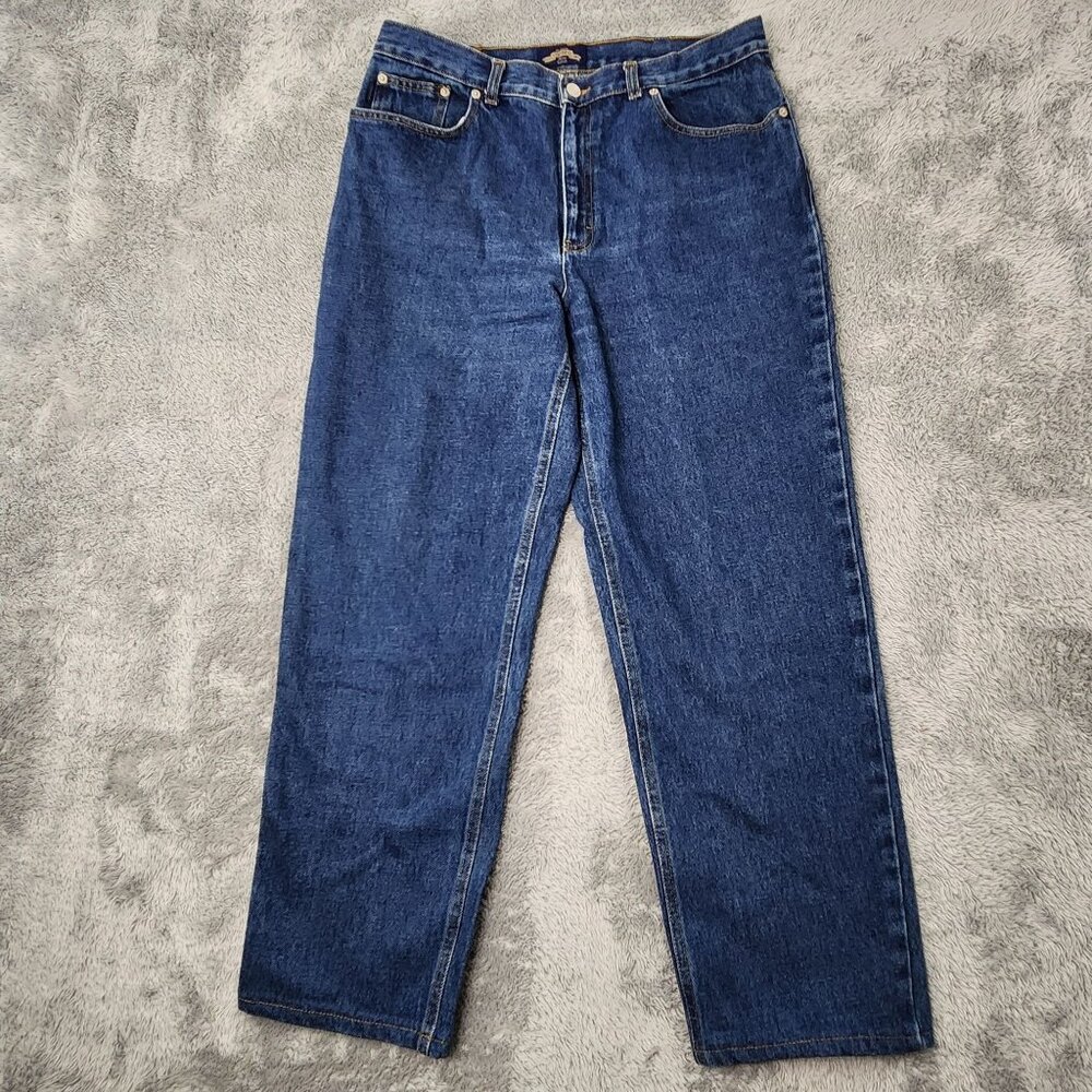 Authentic Capezio Jeans Womens‎ Petite 12R Blue Denim Straight Dark Wash Cotton